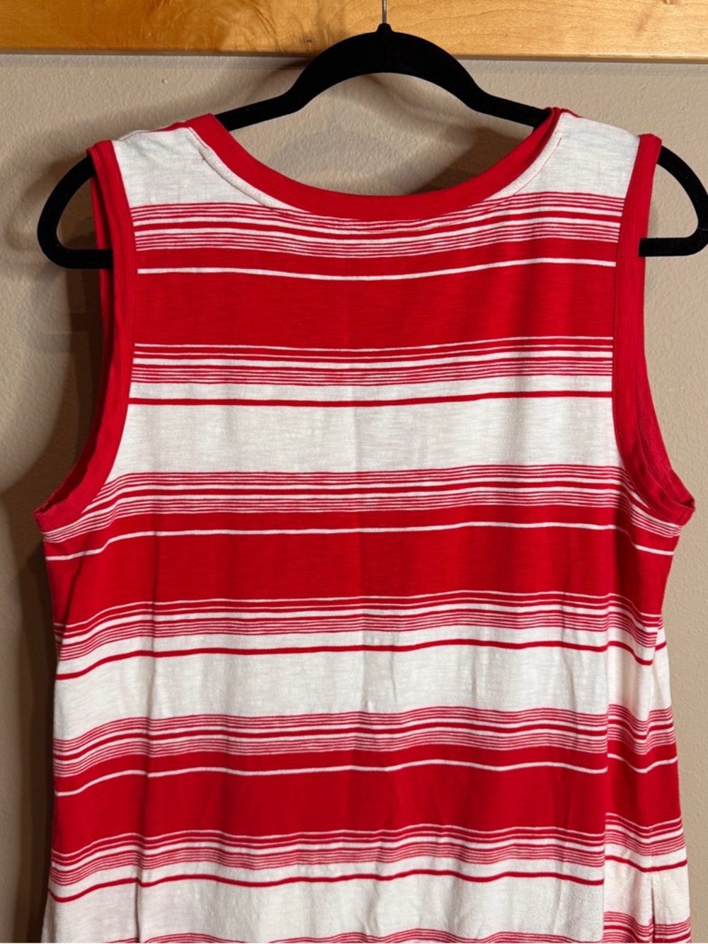 Talbots Workout Red and White Striped Sleeveless Maxi Dress - Picture 3 of 3